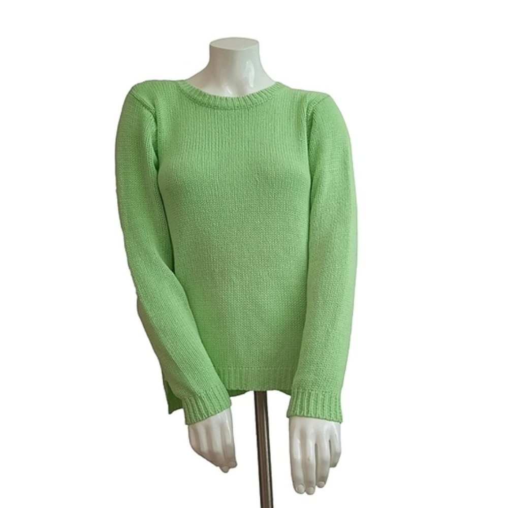 Forever 21 Solid Green Long Sleeve Cozy Crew Neck Sweater